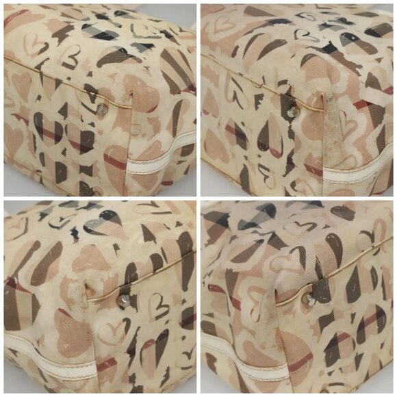 BURBERRY Nova Check Tote Bag PVC Ivory Silver Auth MX420 - Picture 14 of 16